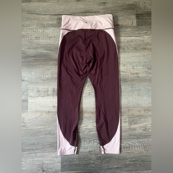 ATHLETA Crunch Colorblock 7/8 Tight SuperSonic Antique Burgundy Medium Gym Yoga - Picture 7 of 7